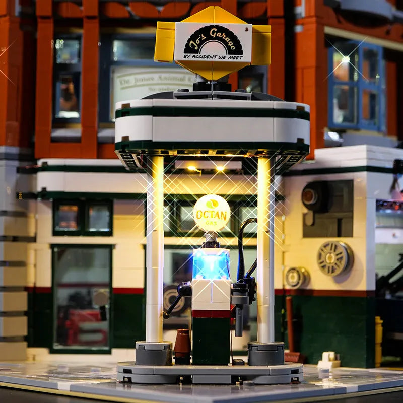 Plastic LED lighting accessories for LEGO MOC models with corner repair shop lighting group theme