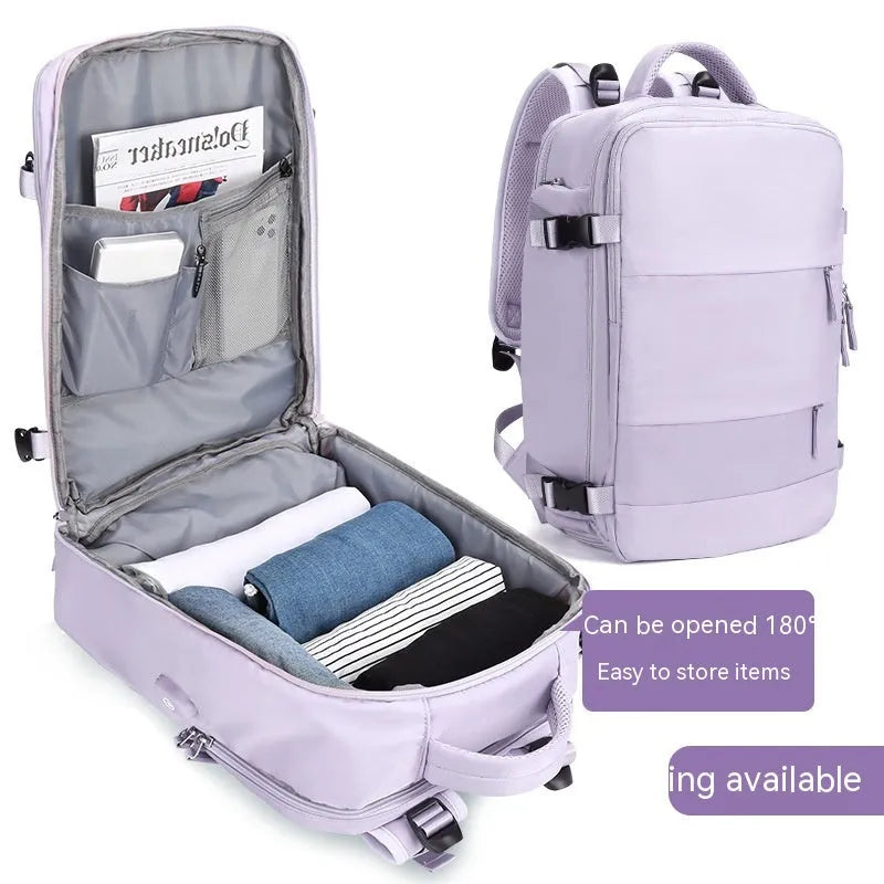 Waterproof nylon mummy backpack in multiple colour options showing large capacity travel bag