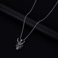 Men's vintage silver necklace with substantial zinc alloy pendant measuring 40mm