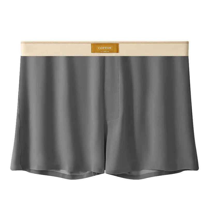 Pack of three pairs of men's solid colour ice silk underwear in loose fit.