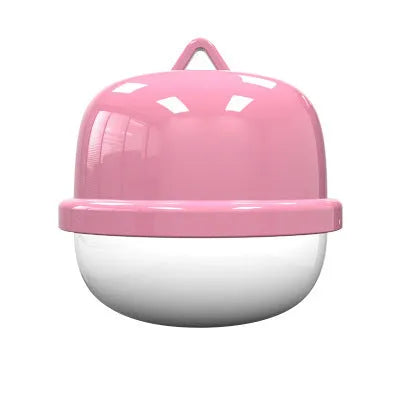 A GPS pet tracker device attached to a dog collar, shown in black, brown, green, and pink colour options.