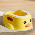 Blue PVC duck-shaped pet bathtub for dogs and cats on a white background.