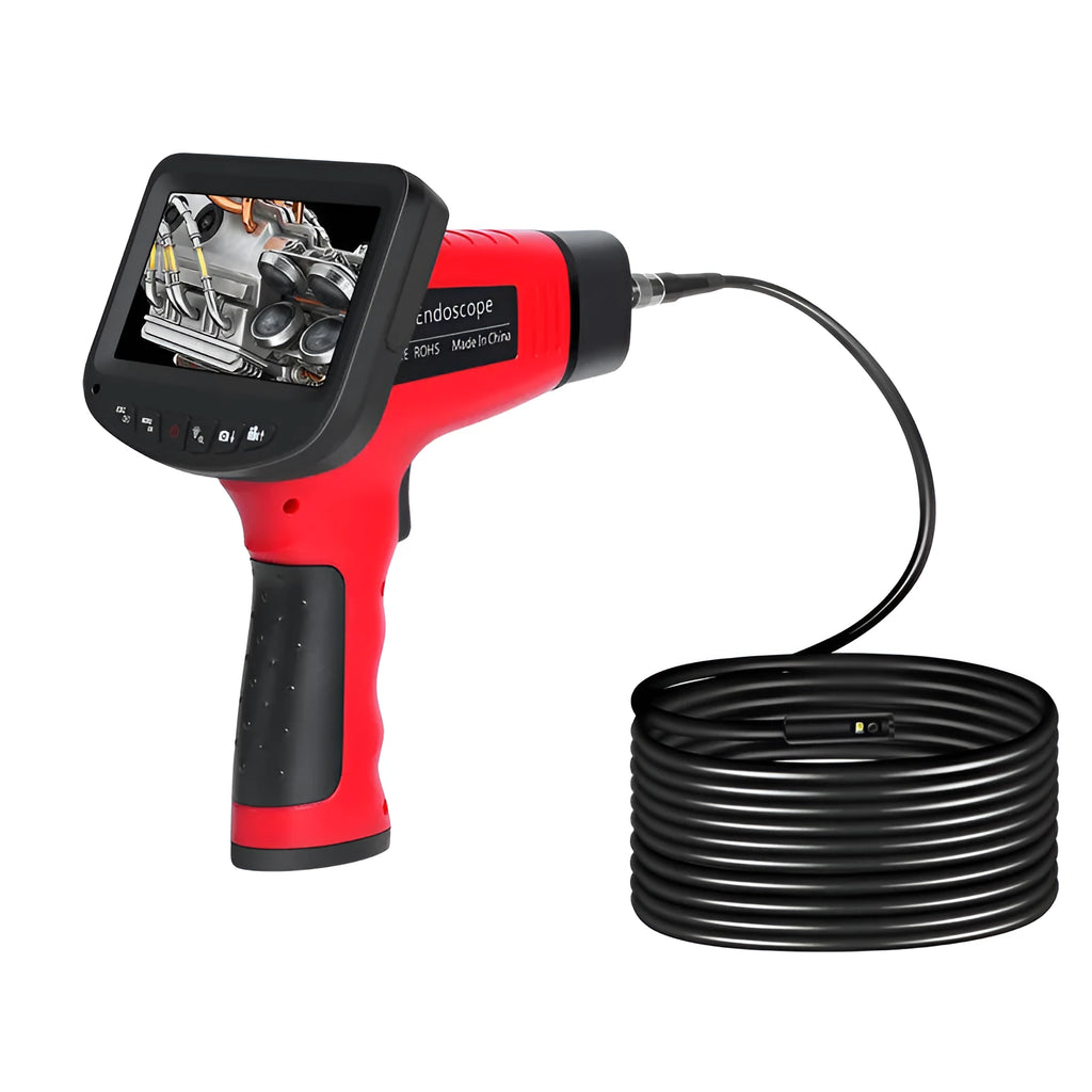 8.5mm dual-lens endoscope camera with hard wire and flexible snake pipeline cable options