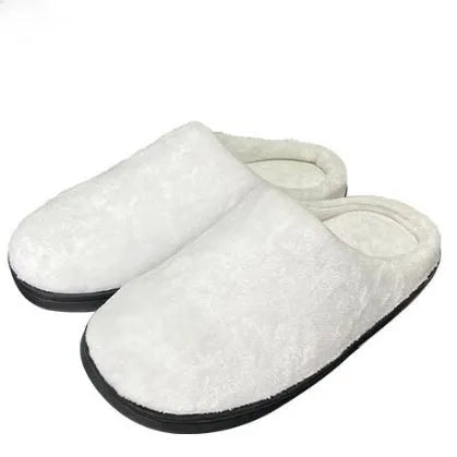 Pattern printed warm flannel slippers with TPR soles in multiple sizes