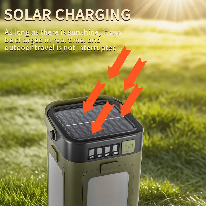 LY24 four leaves solar camping light folded closed with top solar panel visible