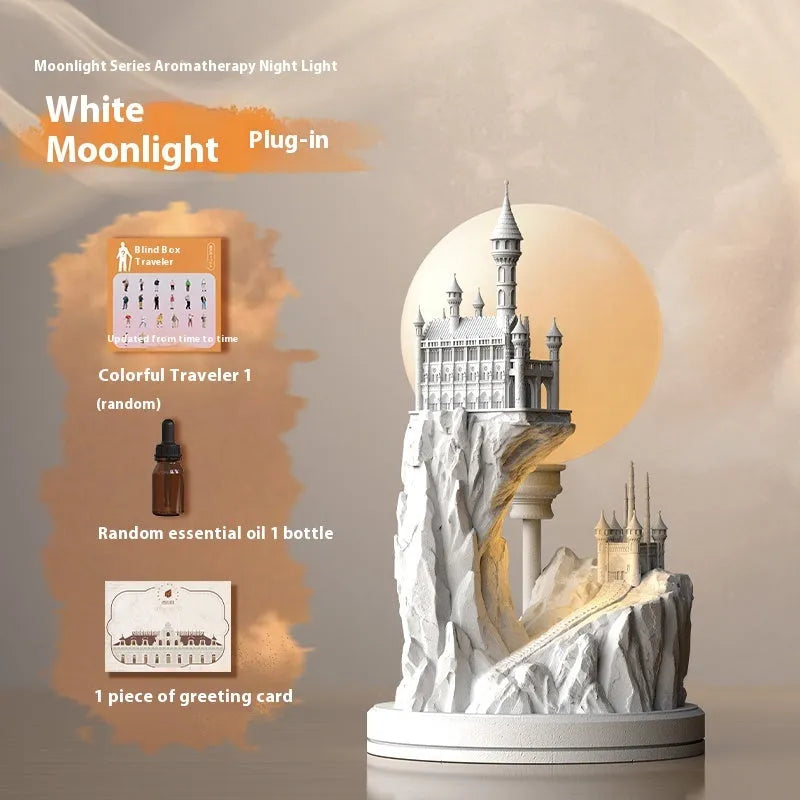 White composite gypsum table lamp with wire control switch for bedroom night light function