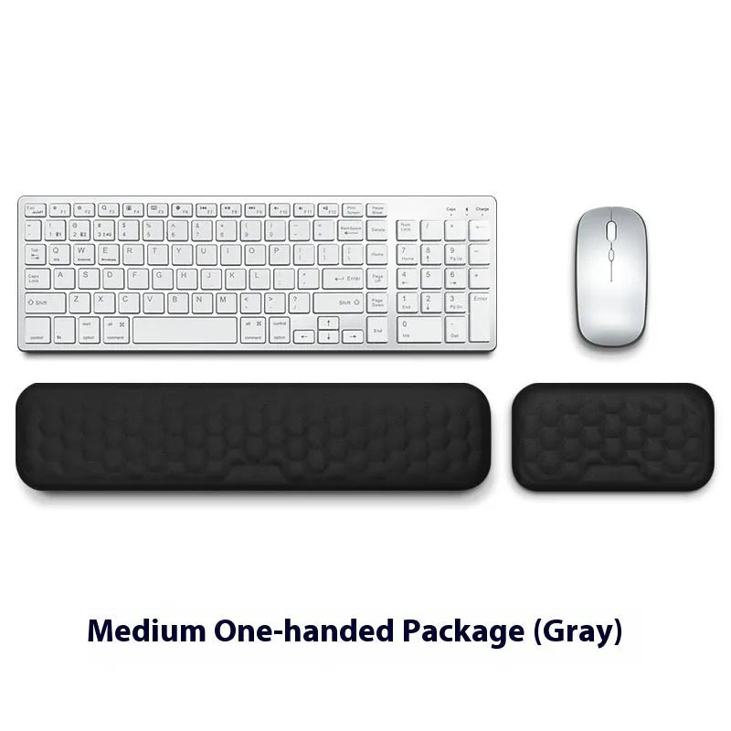 Memory cotton wrist pad for computer use in black or grey with cloth or leather options