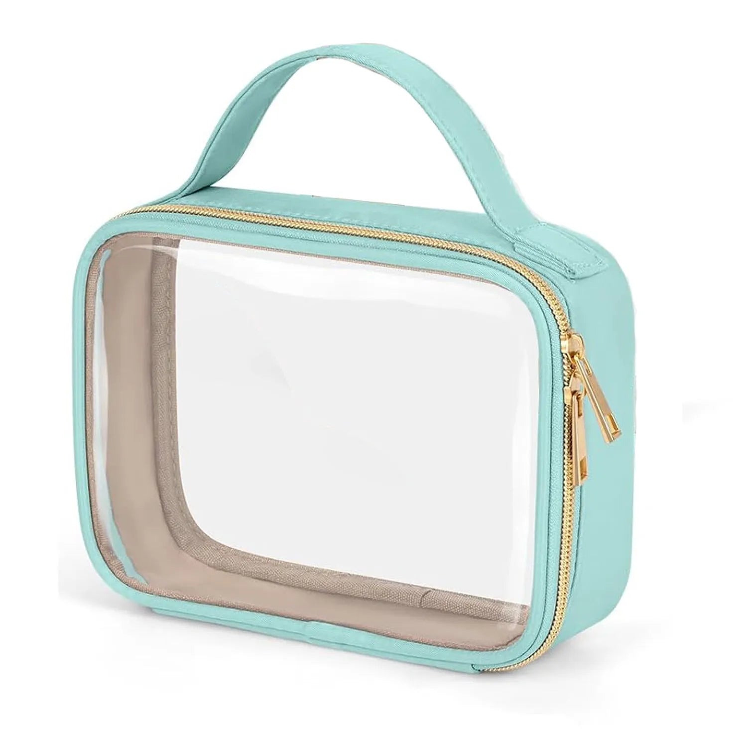 Transparent PVC lipstick storage wash bag with detachable chain in 7.85 inch size