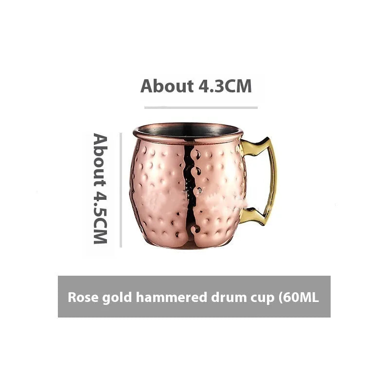 Stainless steel Moscow mule cup with copper plating in metallic finish