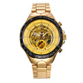 Men's mechanical watch with stainless steel case and brown leather strap showing luminous hands and date window