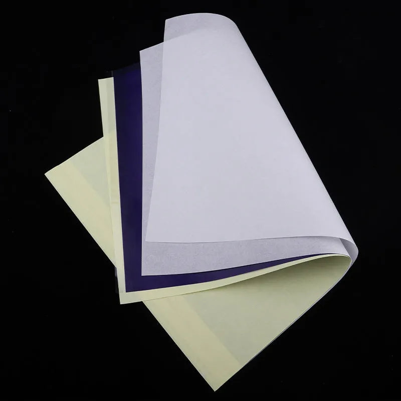 A4 tattoo transfer paper pack with quadruple-copy sheets and transfer paste gel for stencil creation