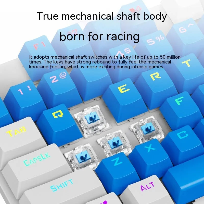 K87 mechanical gaming keyboard with metal case and choice of green or red switches