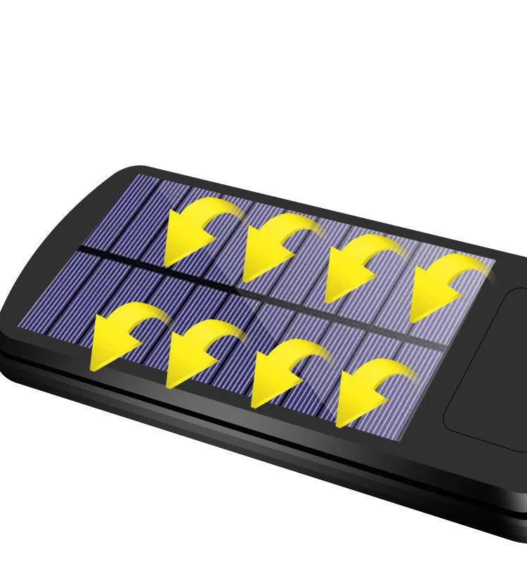 Black solar-powered outdoor street light with motion sensor for garden and driveway illumination