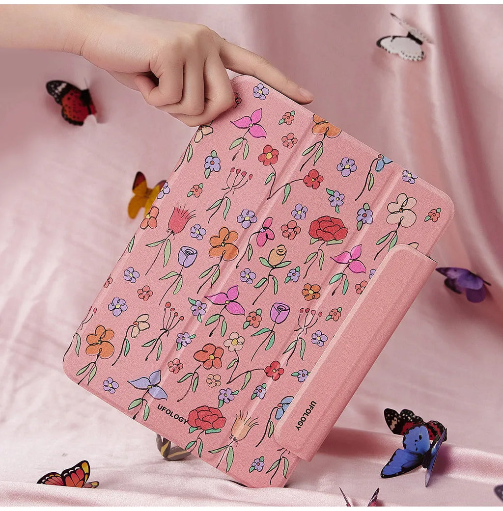 Magnetic clip protective flat shell case for 10.9-inch iPad Air 4 and iPad Air 5 tablets.