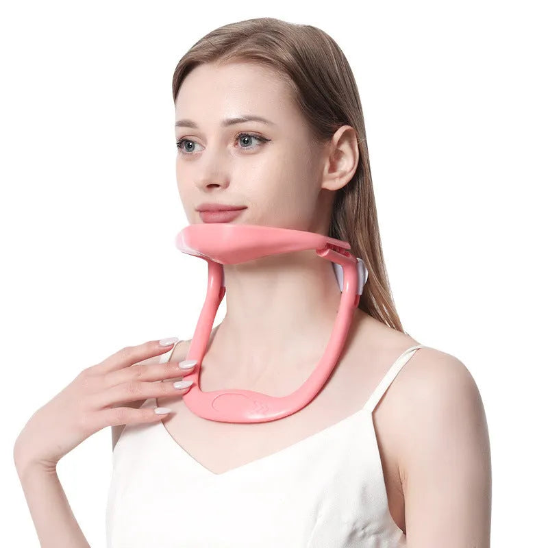 White PP plastic neck brace for shoulder and cervical spine support.