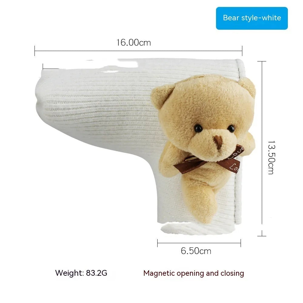 Golf straight bar putter sleeve in various novelty designs with PU waterproof exterior
