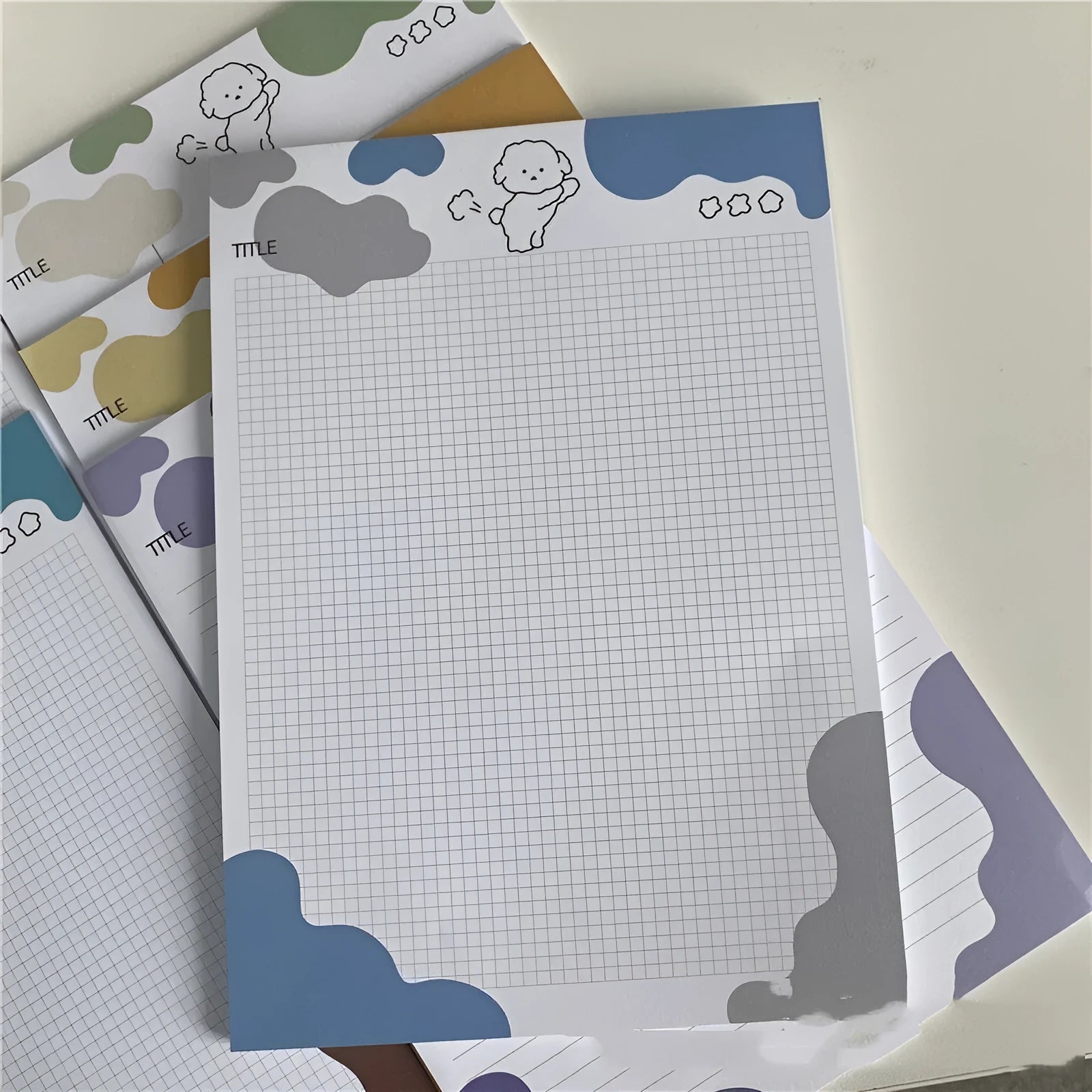 INS Wind Marshmallow Dog B5 sticky note paper in purple with 30 adhesive sheets