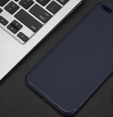 Soft TPU silicone phone case for Apple iPhone in black, blue, red, and white colours