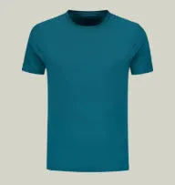 Men's blue quick-dry polyester spandex sports t-shirt loose fit round neck pullover