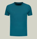 Men's blue quick-dry polyester spandex sports t-shirt loose fit round neck pullover
