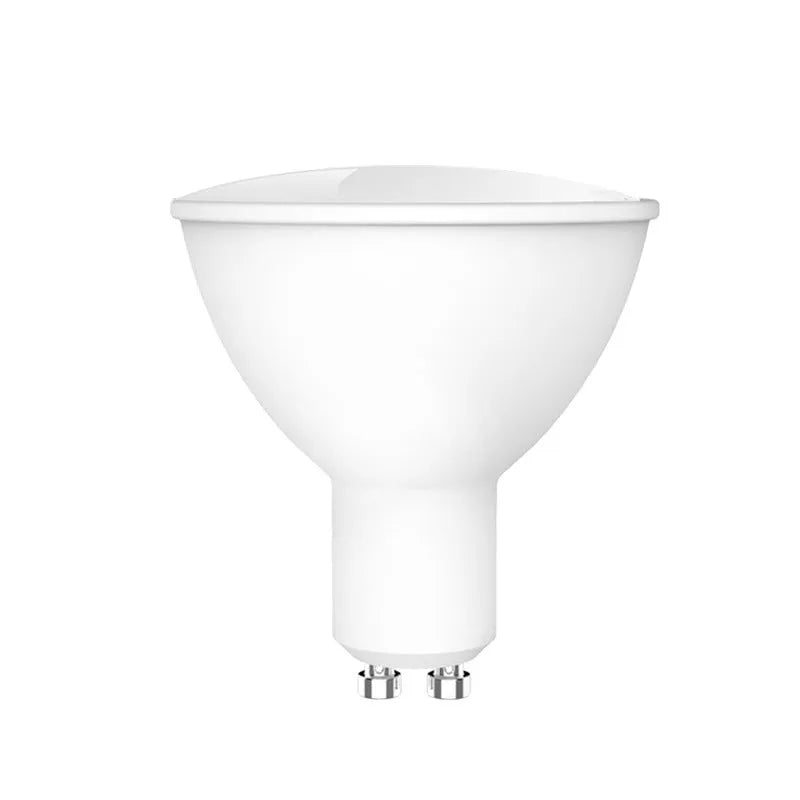 Smart GU10 LED spotlight bulb with RGBCCT lighting and Wi-Fi connectivity for voice control