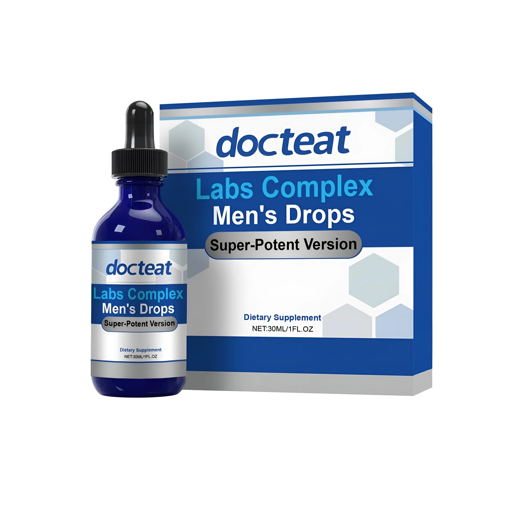 Labs Complex Men's Drops bottle with 30ml capacity containing skincare treatment with traditional Chinese medicine extract