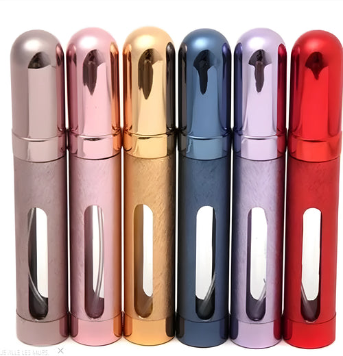 12ml aluminium bullet-shaped perfume bottle with glass liner in assorted colours