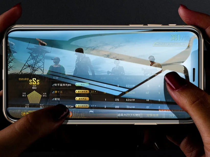 Full coverage tempered glass screen protector for Samsung Galaxy phones on a display.