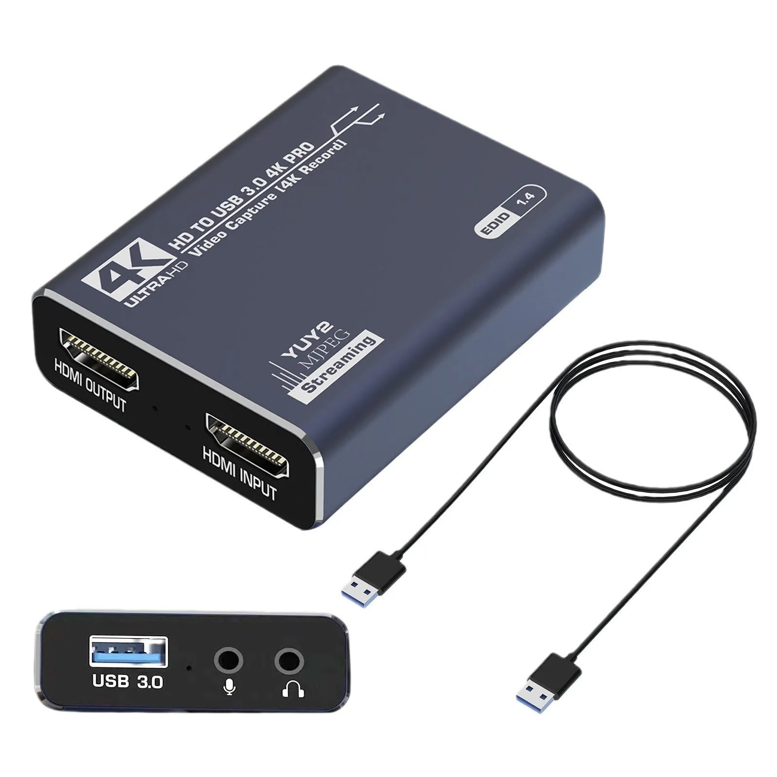 Black MS2131 4K gaming set-top box for capturing 1080p gameplay footage with audio recording