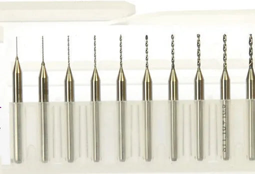 Imported tungsten carbide micro-engraving bit for circuit board and electronics manufacturing.
