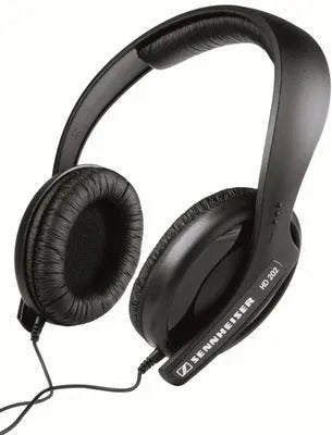 Black head mounted monitor headphones with 40mm speakers and 2.5m cable