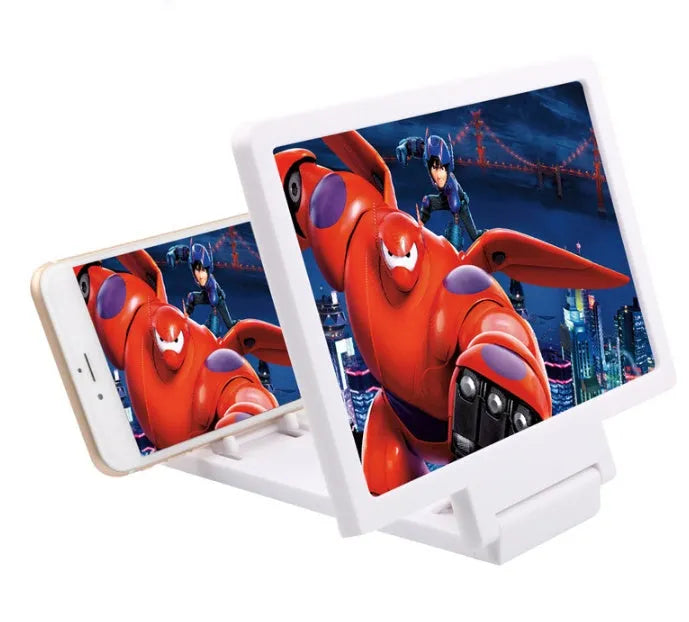 Black and white mobile phone screen amplifier stand with 3D amplification and radiation protection