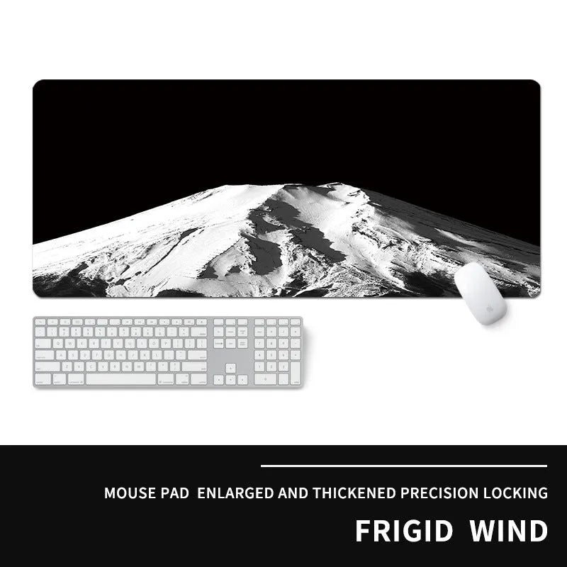 Oversized gaming mouse pad with extended surface for keyboard and mouse on desk