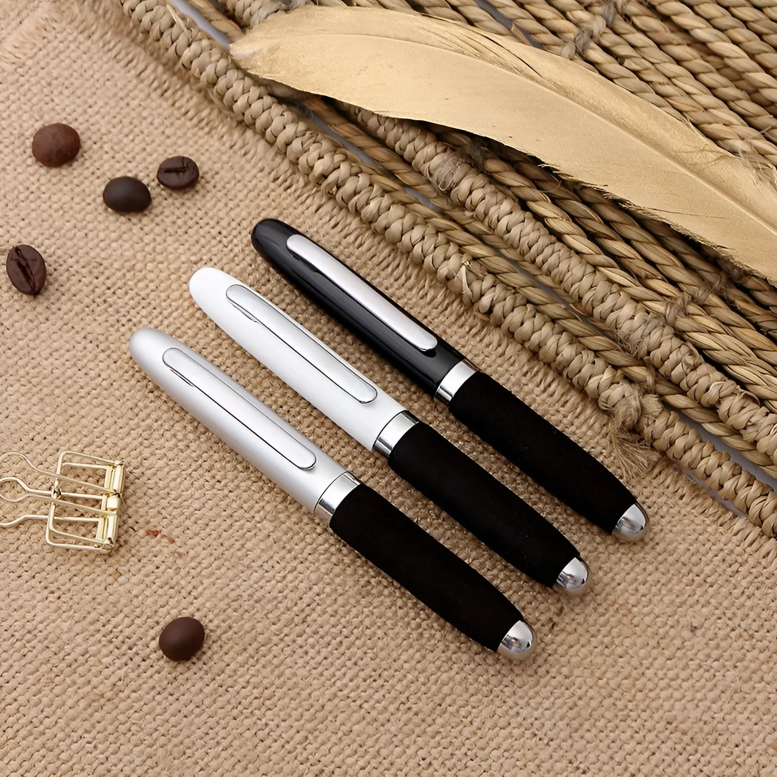 EVA metal cap mini ballpoint pen in silver with choice of seven refill colours.