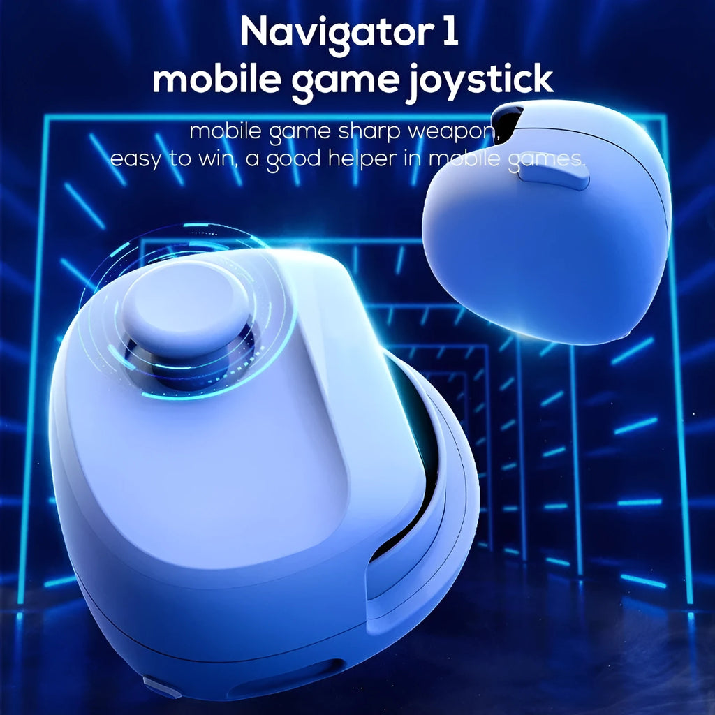 Black or white USB gaming stick controller for mobile phones with compact square design.
