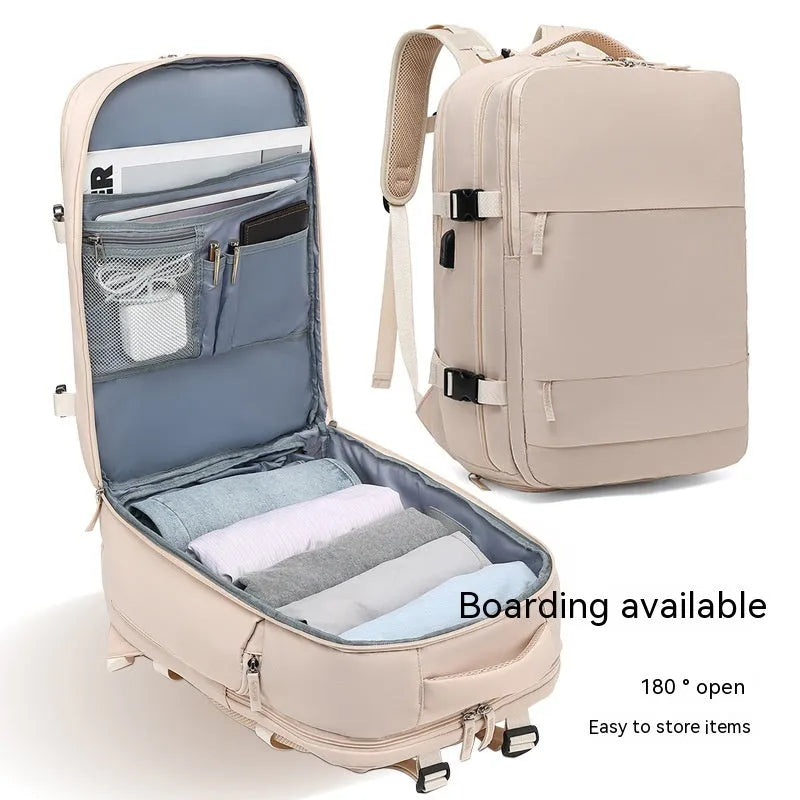 Waterproof nylon mummy backpack in multiple colour options showing large capacity travel bag