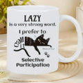 Ceramic mug with thermal transfer picture decoration showing 11oz capacity