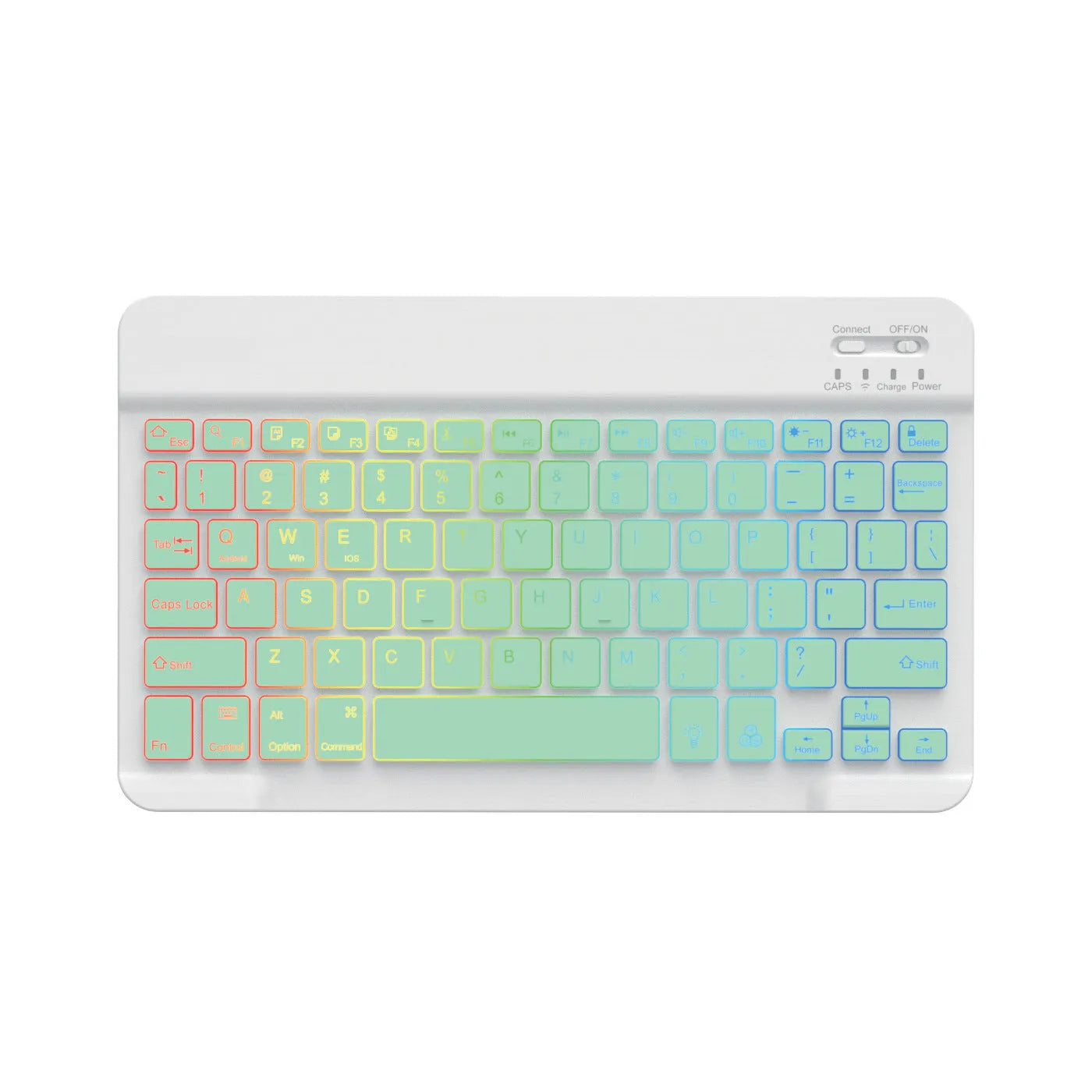 10-inch Bluetooth backlit keyboard with colourful LED lighting for tablet typing