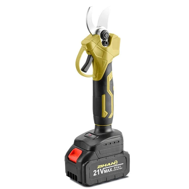 Wireless electric pruning knife with lithium battery and plastic storage box for garden branch cutting