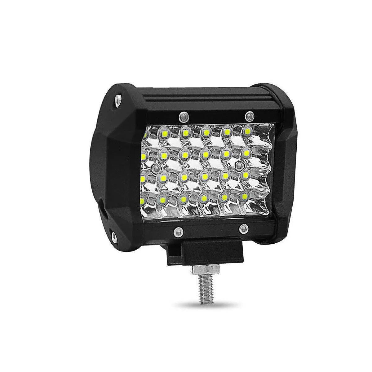 Black 4-row LED strip light with 24 LED beads for off-road vehicle mounting