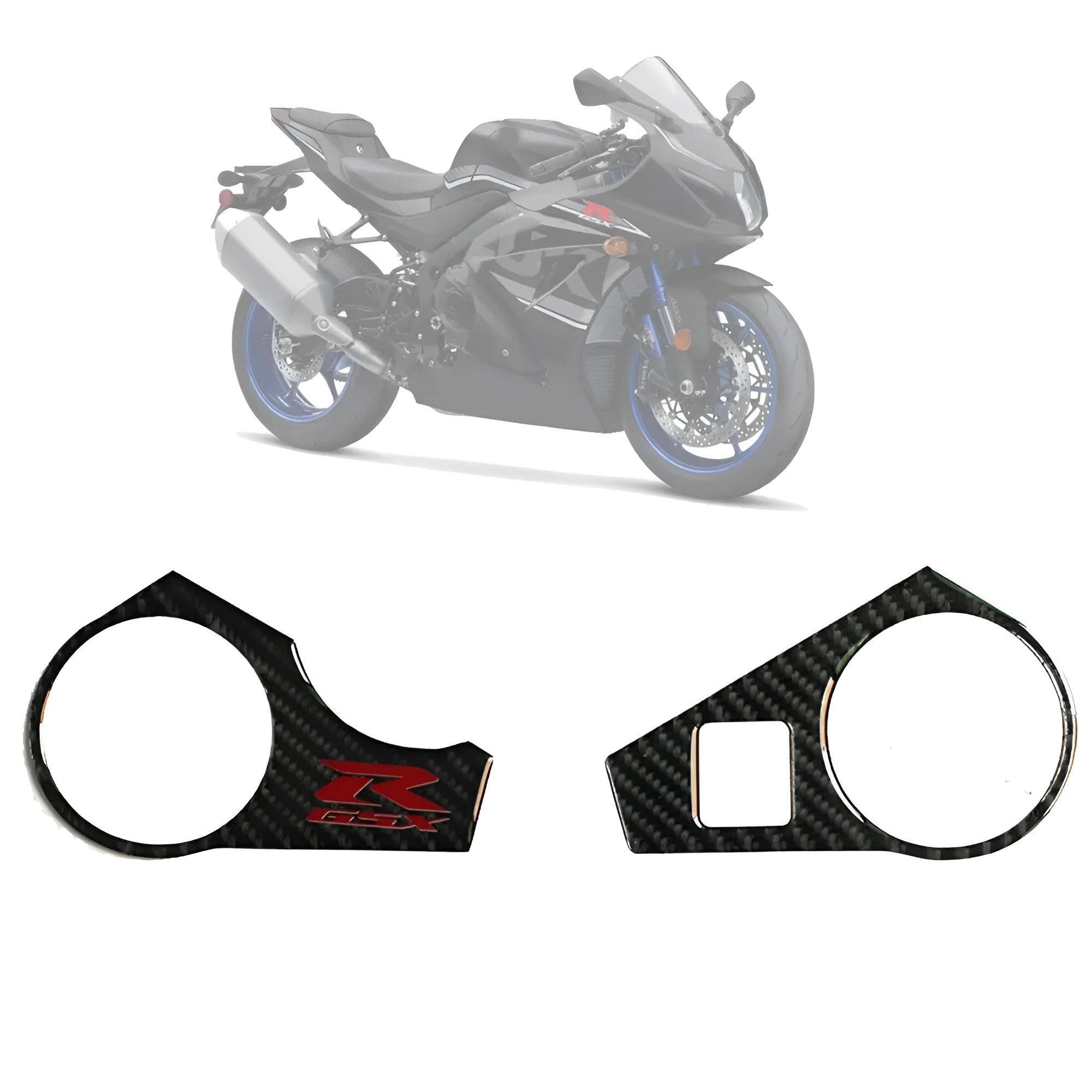 Black carbon fibre pattern adhesive sticker for SUZUKI GSXR1000 L1 upper connective plate