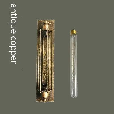 Industrial style retro flute wall lamp in iron with black, bronze, rust, and silver finish options.