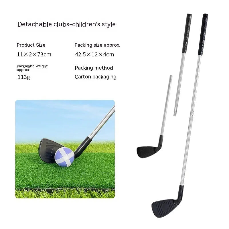 Metal golf club set with adult and children's versions for outdoor family sport