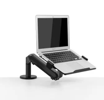 Aluminium computer stand with air pressure arm bracket in black or silver colour