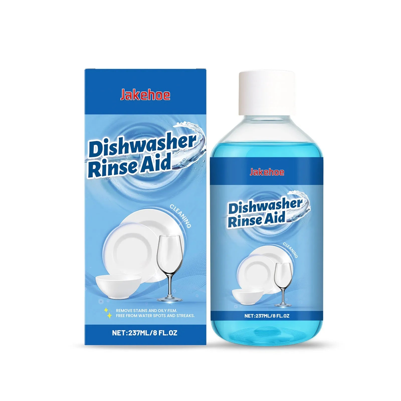 237mL bottle of dishwasher detergent aid for removing stains and oil from kitchenware