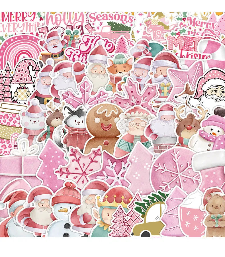 Pack of 50 cute Christmas waterproof stickers for cars, phones, laptops and guitars