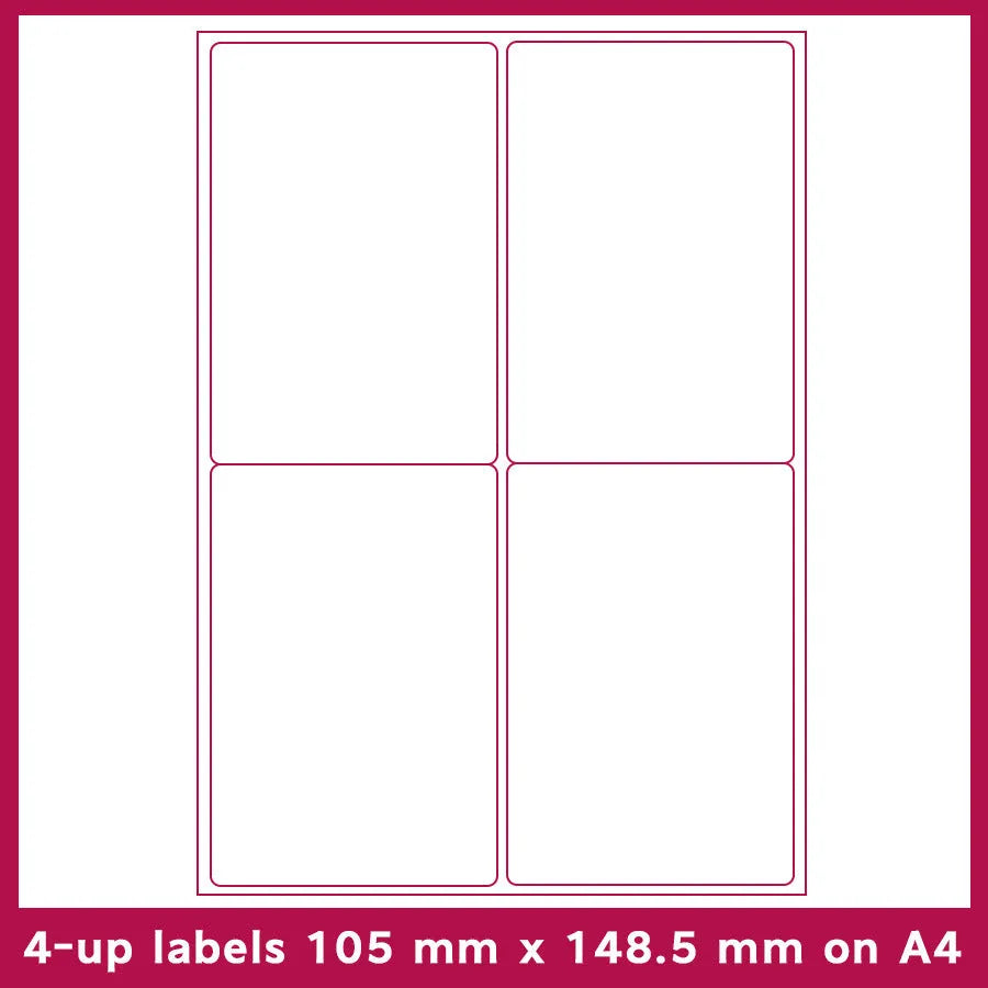 A4 paper FBA barcode labels showing ten different grid formats for printing