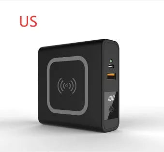 Super QI wireless charging power bank PD20W 10000mAh with travel adapter in black or white