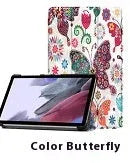 LenovoTab P12 plastic protective case in a decorative pattern, folded to show the integrated magnetic stand.