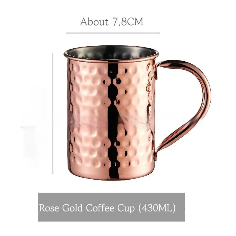 Stainless steel Moscow mule cup with copper plating in metallic finish